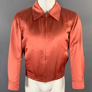 DRIES VAN NOTEN Size M Salmon Solid Bomber Jacket